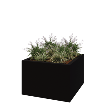 Fibreglass planter - Square - 120 x 120 x 80 cm - RAL9005 matt (black) - With bottom