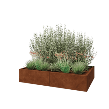 Corten steel planter XXL - Rectangle - 160 x 100 x 30 cm - Without bottom plate