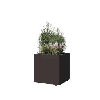 Steel planter - Square - 50 x 50 x 50 cm - RAL7016 matt (anthracite grey) - With bottom plate - With legs