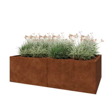 Corten steel planter XXL - Rectangle - 200 x 120 x 60 cm - Without bottom plate
