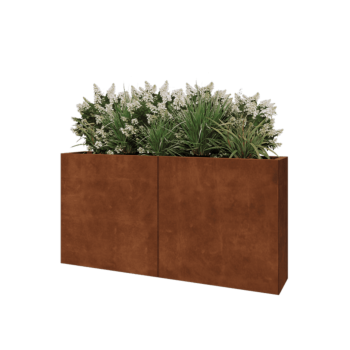 Corten steel planter XXL - Rectangle - 160 x 30 x 80 cm - With bottom plate