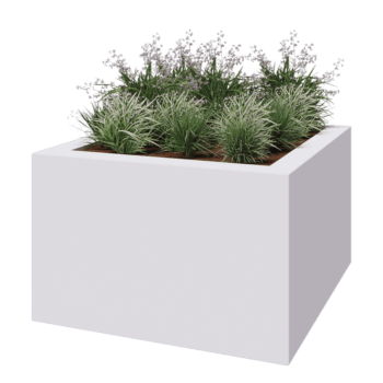 Fibreglass planter - Square - 160 x 160 x 100 cm - RAL9010 matt (white) - With bottom