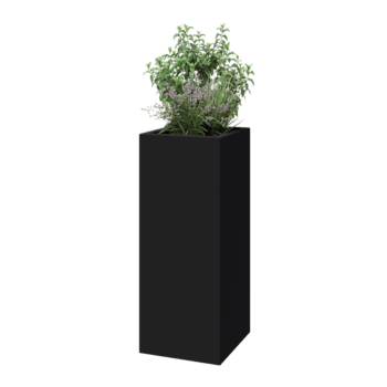 Fibreglass planter - Square - 40 x 40 x 100 cm - RAL7021 matt (black grey) - With bottom