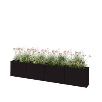 Steel planter XXL - Rectangle - 320 x 30 x 60 cm - RAL9005 matt (black) - Without bottom plate