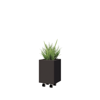 Steel planter - Square - 30 x 30 x 40 cm - RAL7016 matt (anthracite grey) - With bottom plate - With wheels