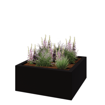 Fibreglass planter - Square - 140 x 140 x 60 cm - RAL9005 matt (black) - With bottom