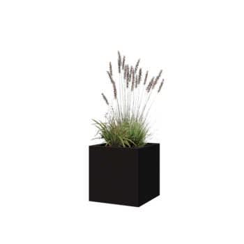 Steel planter - Square - 40 x 40 x 40 cm - RAL9005 matt (black) - Without bottom plate