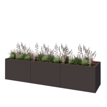 Steel planter XXL - Rectangle - 360 x 80 x 80 cm - RAL7016 matt (anthracite grey) - Without bottom plate