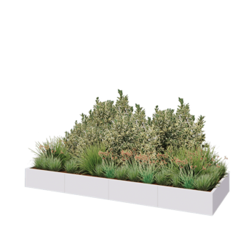 Steel planter XXL - Rectangle - 320 x 100 x 30 cm - RAL9005 matt (white) - Without bottom plate