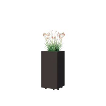 Steel planter - Square - 30 x 30 x 60 cm - RAL7016 matt (anthracite grey) - With bottom plate - With legs