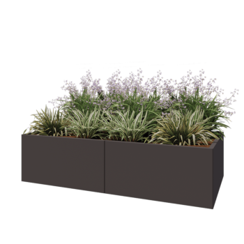 Steel planter XXL - Rectangle - 200 x 100 x 50 cm - RAL7016 matt (anthracite grey) - Without bottom plate