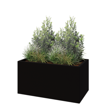 Fibreglass planter - Rectangle - 100 x 50 x 50 cm - RAL9005 matt (black) - With bottom