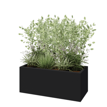 Fibreglass planter - Rectangle - 100 x 40 x 40 cm - RAL7021 matt (black grey) - With bottom