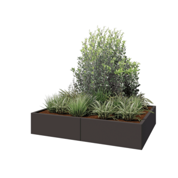 Steel planter XXL - Rectangle - 160 x 120 x 30 cm - RAL7016 matt (anthracite grey) - With bottom plate