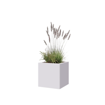 Steel planter - Square - 40 x 40 x 40 cm - RAL9005 matt (white) - With bottom plate