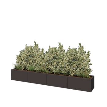 Steel planter XXL - Rectangle - 320 x 40 x 40 cm - RAL7016 matt (anthracite grey) - Without bottom plate