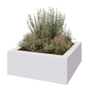 Fibreglass planter - Square - 160 x 160 x 60 cm - RAL9010 matt (white) - With bottom