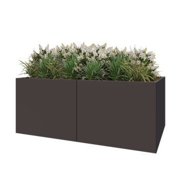 Steel planter XXL - Rectangle - 200 x 120 x 80 cm - RAL7016 matt (anthracite grey) - With bottom plate