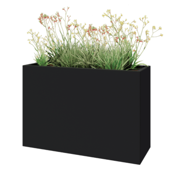 Fibreglass planter - Rectangle - 120 x 40 x 80 cm - RAL7021 matt (black grey) - With bottom