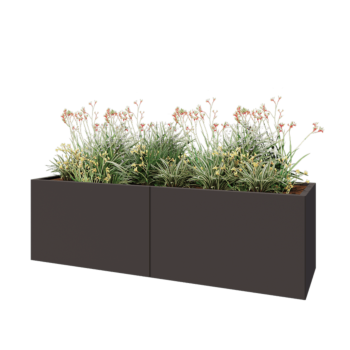 Steel planter XXL - Rectangle - 200 x 60 x 60 cm - RAL7016 matt (anthracite grey) - Without bottom plate