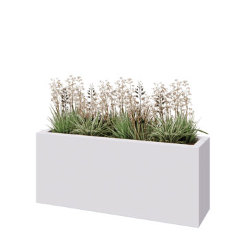 Fibreglass planter - Rectangle - 120 x 30 x 50 cm - RAL9010 matt (white) - With bottom