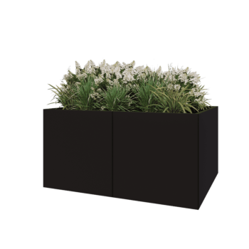 Steel planter XXL - Rectangle - 160 x 120 x 80 cm - RAL9005 matt (black) - Without bottom plate