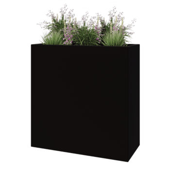 Fibreglass planter - Rectangle - 100 x 40 x 100 cm - RAL9005 matt (black) - With bottom