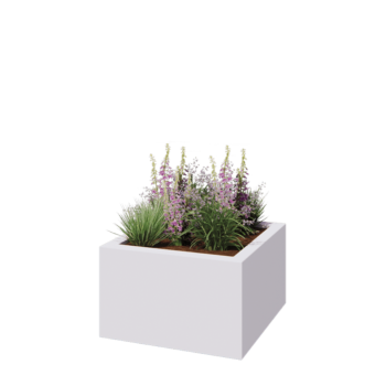 Fibreglass planter - Square - 100 x 100 x 60 cm - RAL9010 matt (white) - With bottom