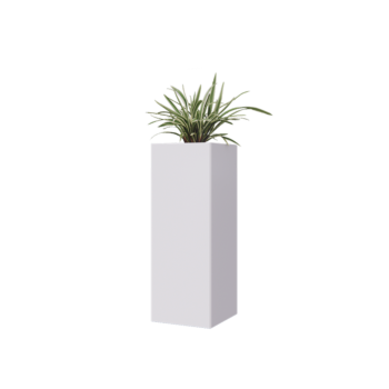 Steel planter - Square - 30 x 30 x 80 cm - RAL9005 matt (white) - Without bottom plate
