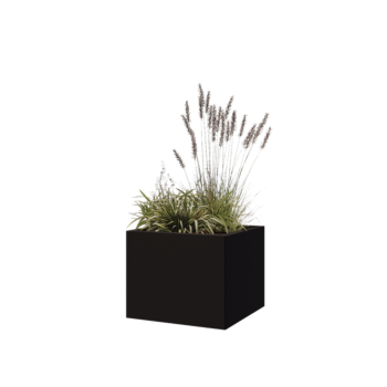 Steel planter - Square - 50 x 50 x 40 cm - RAL9005 matt (black) - With bottom plate