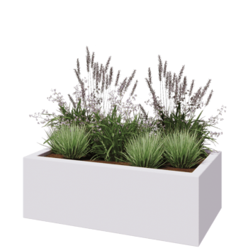 Fibreglass planter - Rectangle - 120 x 60 x 40 cm - RAL9010 matt (white) - With bottom