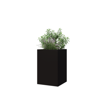 Steel planter - Square - 40 x 40 x 60 cm - RAL9005 matt (black) - With bottom plate