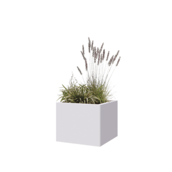 Steel planter - Square - 50 x 50 x 40 cm - RAL9005 matt (white) - With bottom plate