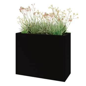 Fibreglass planter - Rectangle - 100 x 40 x 80 cm - RAL9005 matt (black) - With bottom