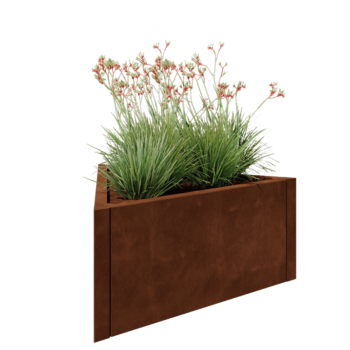 Corten steel planter - Triangle equilateral - 90,6 x 78,3 x 40 cm - Without bottom plate