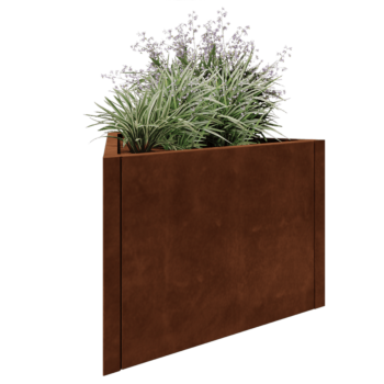 Corten steel planter - Triangle equilateral - 90,6 x 78,3 x 60 cm - Without bottom plate