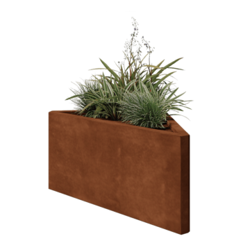 Corten steel planter - Triangle isosceles - 83,9 x 46,4 x 40 cm - Without bottom plate