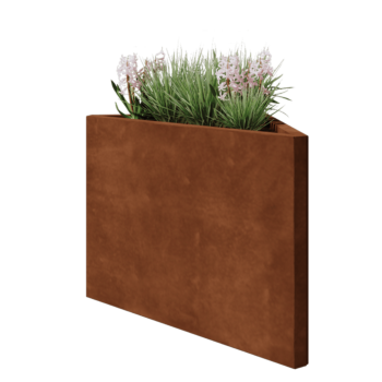Corten steel planter - Triangle isosceles - 83,9 x 46,4 x 60 cm - Without bottom plate