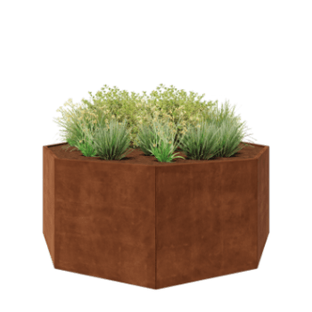 Corten steel planter - Octagon - 241,4 x 241,4 x 100 cm - Without bottom plate