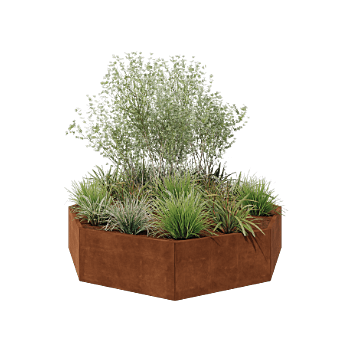 Corten steel planter - Octagon - 241,4 x 241,4 x 50 cm - Without bottom plate
