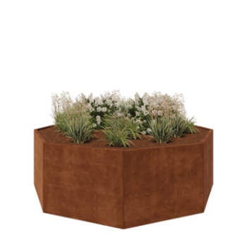 Corten steel planter - Octagon - 241,4 x 241,4 x 80 cm - Without bottom plate