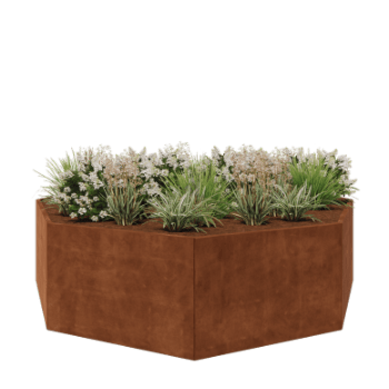 Corten steel planter - Octagon - 289,7 x 289,7 x 80 cm - Without bottom plate