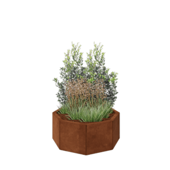 Corten steel planter - Octagon - 72,4 x 72,4 x 30 cm - Without bottom plate