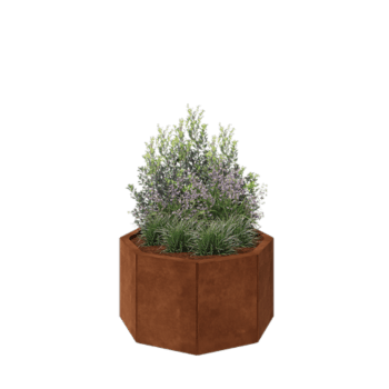 Corten steel planter - Octagon - 72,4 x 72,4 x 40 cm - Without bottom plate