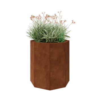 Corten steel planter - Octagon - 72,4 x 72,4 x 80 cm - Without bottom plate