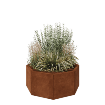 Corten steel planter - Octagon - 96,6 x 96,6 x 40 cm - Without bottom plate