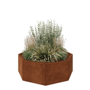 Corten steel planter - Octagon - 120,7 x 120,7 x 40 cm - Without bottom plate