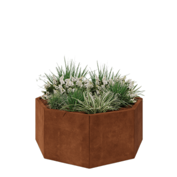 Corten steel planter - Octagon - 120,7 x 120,7 x 50 cm - Without bottom plate