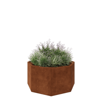 Corten steel planter - Octagon - 120,7 x 120,7 x 60 cm - Without bottom plate