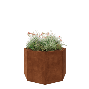 Corten steel planter - Octagon - 120,7 x 120,7 x 80 cm - Without bottom plate